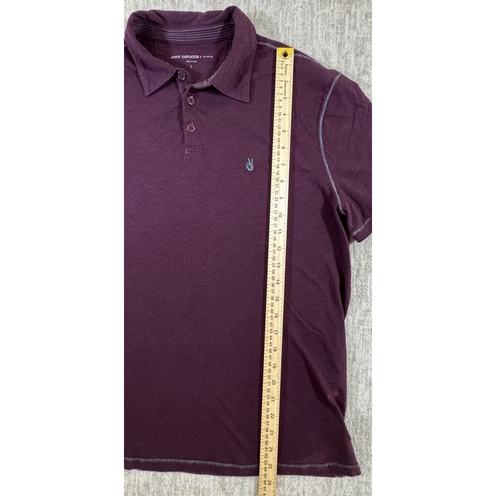 John Varvatos Men’s Eggplant Purple Short Sleeve Polo Shirt Size Large - Picture 3 of 9